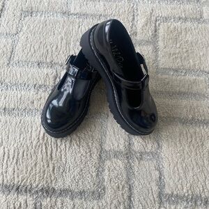 Wild Pair Amalie Chunky lug Platform MaryJanes Black T-Strap  Goth Y2K 7.5 NEW